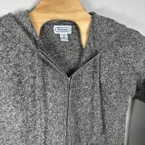 Bridgewater Classics 100% Shetland Wool Full Zip Hoodie Sweater Size Medium Gray thumbnail 2