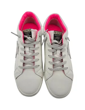 Vintage Havana Adina Sneakers Womens 11 White Neon Pink Silver Star Glitter‎ Pop thumbnail 1