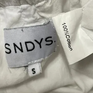 SNDYS. Womens White High Rise Drawstring Relaxed Casual Wide Leg Trouser Pants S thumbnail 4