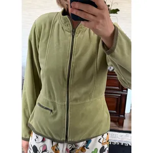 Mirror Image Sage Green Zip Jacket Cozy Cotton Blend Lounge Size M thumbnail 8