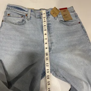 Levis Ribcage Bell Jeans Super High Rise Blue Denim Womens 32 x 32 Flare Retro thumbnail 13