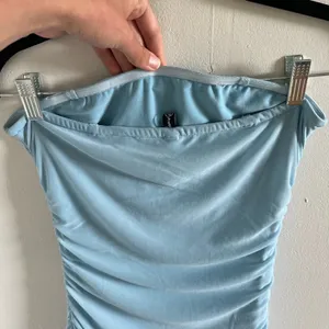 Pretty Garden Blue Strapless Ruched Dress thumbnail 6