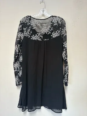 Maurices Whimsigoth Black Lace Tunic Dress L Witchy Boho Romantic thumbnail 9