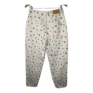 Frank‎ And Oak Linda Balloon Fit Jeans Womens 27 Cream Floral High Rise Tapered thumbnail 10