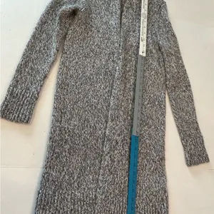 Apt. 9 Silver/Gray Knit Sweater long sleeve open front Holiday sparkle size M thumbnail 7