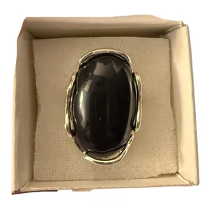 Elegant Black Silver Women's Ring thumbnail 1