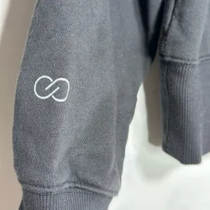 Calia Womens Mock Neck Sweatshirt Black Relaxed Fit Boxy Fleece‎ Pullover Medium thumbnail 6