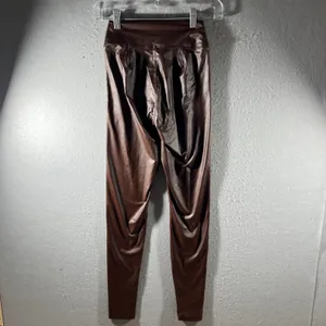 941 | NWT Aerie‎ OFFLINE Real Luxe Faux Leather Hi-Rise Leggings Brown Womens S thumbnail 2