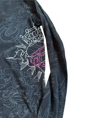 Vintage Fox Racing Cardigan Sweater Y2K Emo Tattoo Mall Goth Fairy Grunge XS thumbnail 2