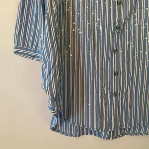 Pilcro Anthropologie Blue Stripe Button Down Shirt Preppy Oversized XS / Small thumbnail 5
