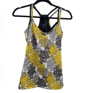 Soybu Yellow Gray Print Athletics Yoga Tank Top Xs thumbnail 2