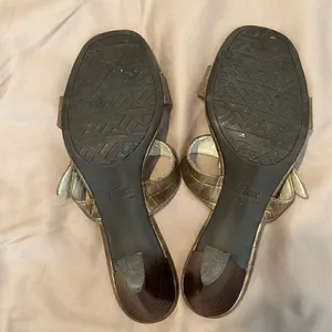 Anne Klein Halen size 9.5 gold buckle sandals some signs of wear thumbnail 6