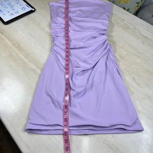 MESHKI Lilac Purple Ruched Mock Neck Sleeveless Bodycon Mini Dress Womens Size M thumbnail 9