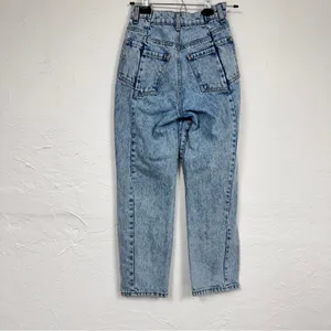 Revice Denim Blue Acid Wash Straight Leg Jeans Womens 24 High Rise Button Fly Casual thumbnail 4
