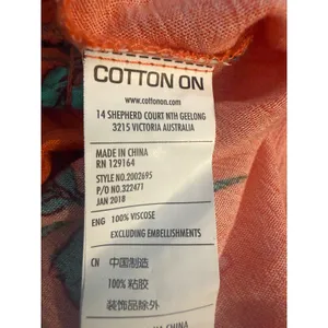 CottonOn Romy Shirred Midi Skirt Lulu Floral Orange Boho High Low M resort y2k b thumbnail 5