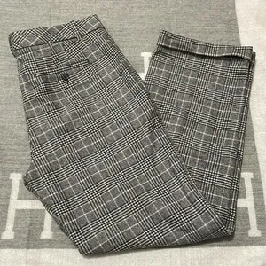 NWT Banana Republic Brooke Gray Plaid Wool Pants Minimalist Career Preppy Office thumbnail 3