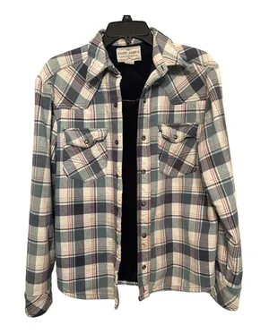 Cody James Men's Plaid Shirt Jacket - Blue & White thumbnail 1
