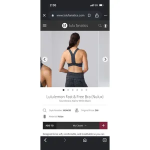 Lululemon sports bra thumbnail 3