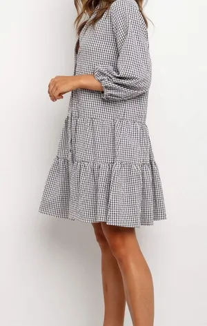 Petal & Pup loose Fit Gingham Checkered Dress Women’s M/L thumbnail 4