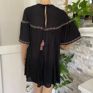 ZARA Plumetis Embroidered Dress Sz M thumbnail 5