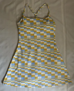 Outdoor Voices TechSweat Move Free Active Dress Size M Checkered Print Sport EUC thumbnail 5