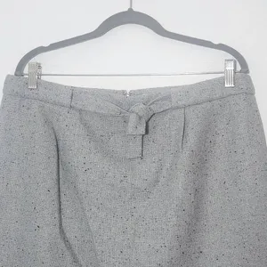Loft Gray Straight Mini Skirt Size 14 Loft Gray Speckled Mini Tie Front Skirt thumbnail 3