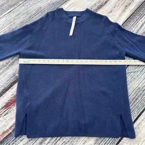 Lululemon Merino Wool-Blend Ribbed Crewneck Sweater Heathered Psychic Blue thumbnail 11