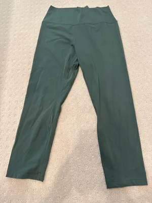 CRZ YOGA 7/8 High Rise Leggings Large Sage Green Cropped thumbnail 2
