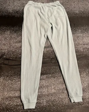 Womens XS Aerie Waffle Knit Thermal Joggers– Pale Mint Green thumbnail 2