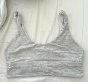 Lululemon reversible sports bra size 10 grey and white stripes thumbnail 1