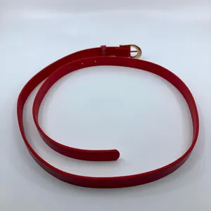 Women's Red Faux Leather Belt w/ Gold Buckle, Fits 34"-43" Inches, X7G9A230-6 thumbnail 4