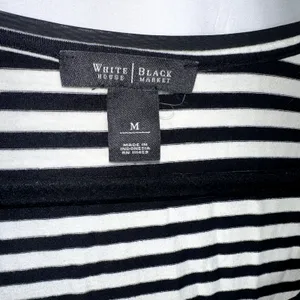 White House Black Market Womens Size Medium Black White Sequin Strip Tank Top thumbnail 3
