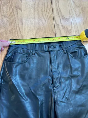 Abercrombie Curve Love Vegan Leather Ankle‎ Straight Pants Black 10/30 Regular thumbnail 6