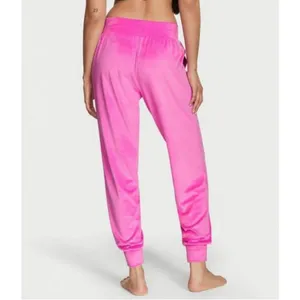 Victoria’s Secret On Pointe Pink Velour High Rise Drawstring Joggers Size Medium thumbnail 2