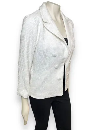 Lulu’s l White Tweed Open-Front Blazer Medium New with Tags thumbnail 7