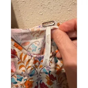 Free‎ People Mini Dress Women XS Multicolor Floral Sweetheart Slit Summer Boho thumbnail 6