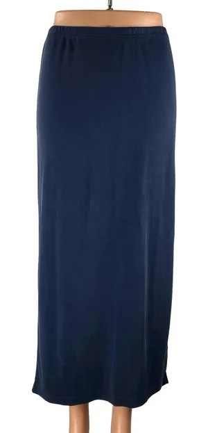 NEW Brandy Melville Women's Navy Blue High Waist Straight Midi Slip Skirt 24 thumbnail 1