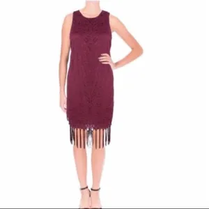 Lush Clothing NwT cocktail Lace‎ & Fringe Dress Small wedding party flapper costume thumbnail 3
