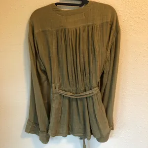 NEW Free People Blouse/Lightweight Jacket Olive S thumbnail 6
