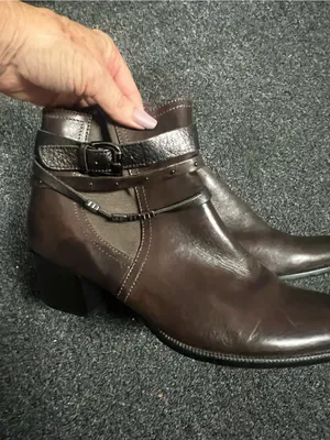 Regarde Le Ciel Women’s Brown Leather Ankle Boots with Buckle Strap thumbnail 3