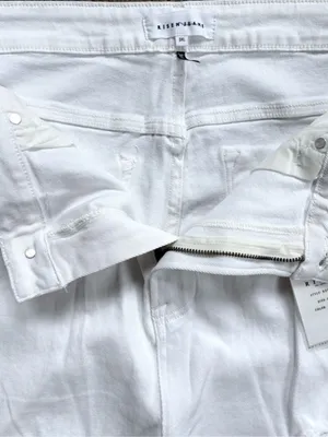 NWT Risen Jeans High Rise Distressed Wide Leg Dad Jeans White Size 3X thumbnail 5