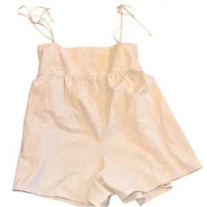 MIOU MUSE Stylish Cream Romper size medium with pockets thumbnail 1