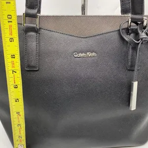 Calvin Klein Black Large Saffiano Leather Tote Bag thumbnail 6
