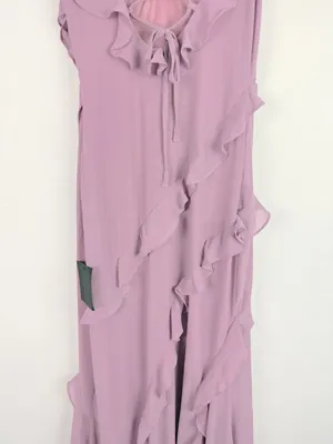 NWT Lulus Fancy Sweetness Lavender Ruffled Lace-Up Sleeveless Maxi Dress XXS thumbnail 12