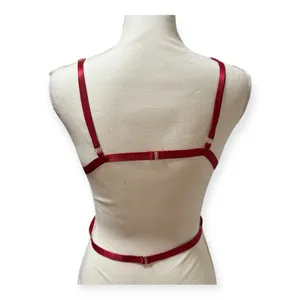 Unbranded Lace‎ Bralette Women L Red Excellent Strappy Caged Triangle Bra thumbnail 5