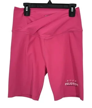 Peloton High Waisted Biker‎ Shorts Pink Size M Workout Athletic Spinning Cycling thumbnail 1