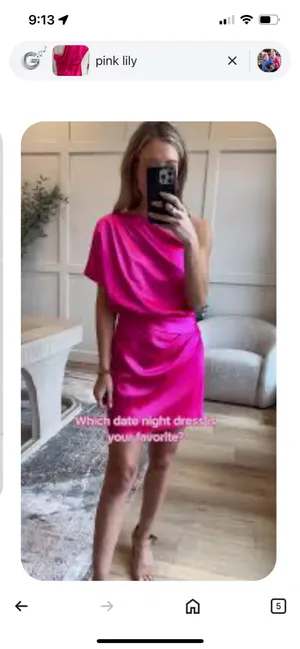 Pink Lily Satin Dress thumbnail 2
