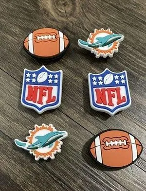 Miami Dolphins Football Team Charm For Crocs Shoe Charms - 6 Pieces thumbnail 3