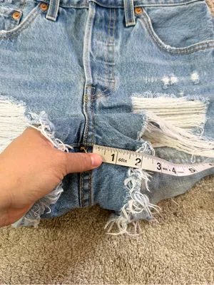 Levi’s Women’s 501 Original Fit High Rise Jean Short Distressed in Med Wash 24 thumbnail 10