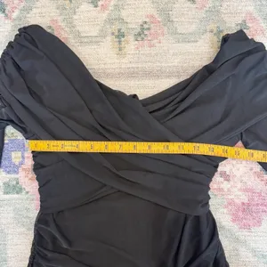 Abercrombie & Fitch Sheer Black Bodysuit Large Deep V Neck‎ Whimsy Soft thumbnail 5